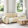 Sofa Kremowy 220 x 80 x 84 cm tkanina