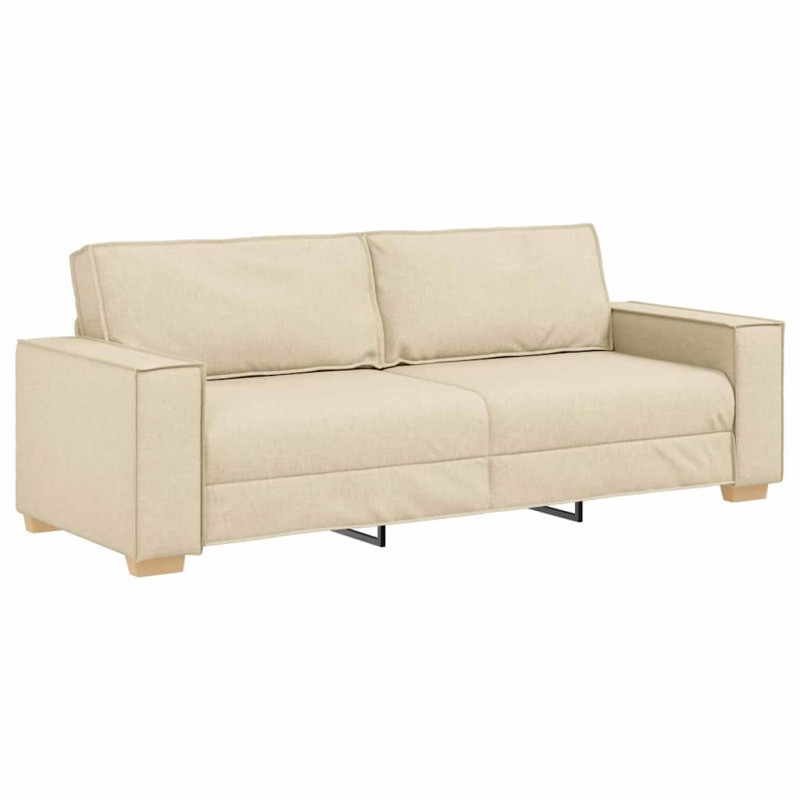 Sofa Kremowy 220 x 80 x 84 cm tkanina