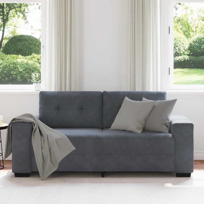 Sofa dwuosobowa Ciemnoszara 180x77x82 cm Aksamit