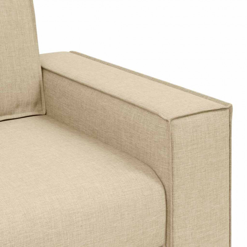 Sofa Kremowy 220 x 80 x 84 cm tkanina