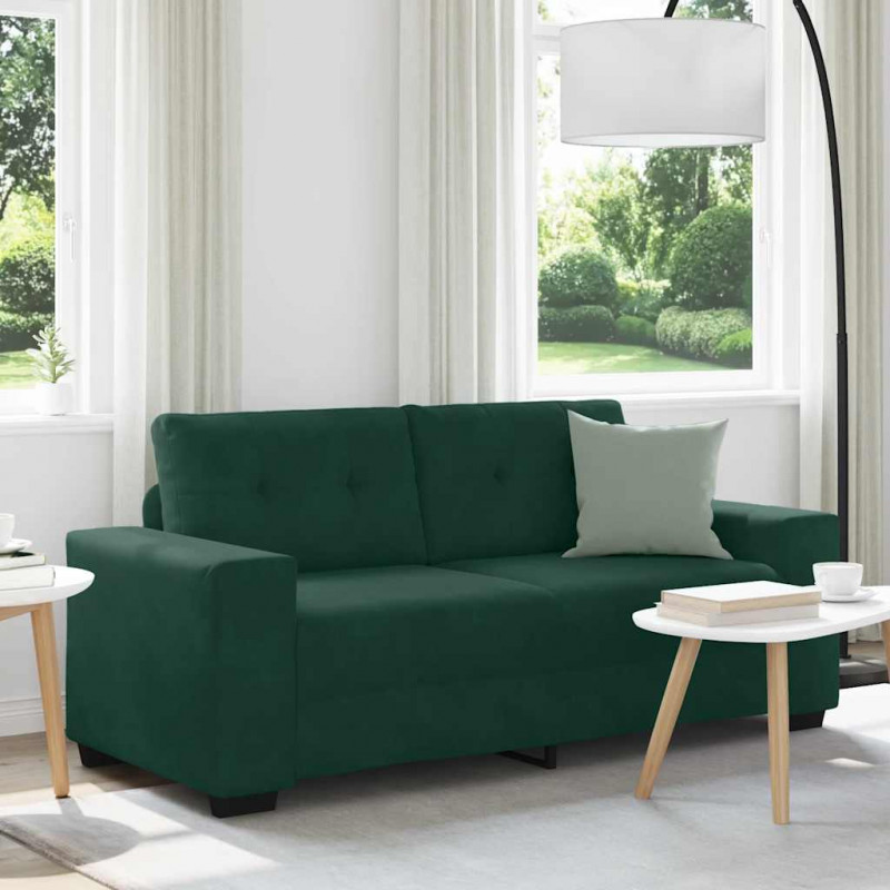 Sofa dwuosobowa, ciemnozielona, 180x77x82 cm, aksamit