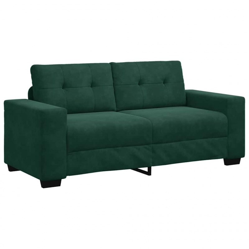 Sofa dwuosobowa, ciemnozielona, 180x77x82 cm, aksamit