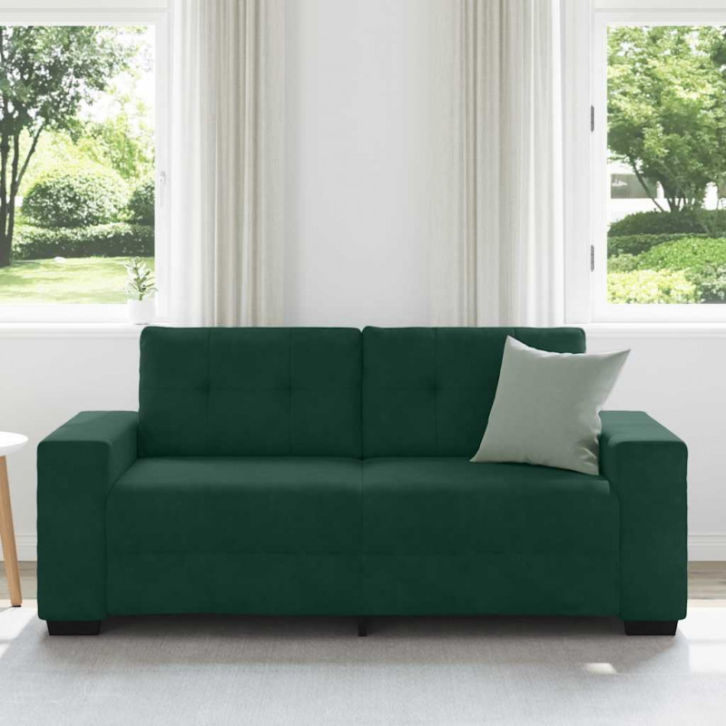 Sofa dwuosobowa, ciemnozielona, 180x77x82 cm, aksamit