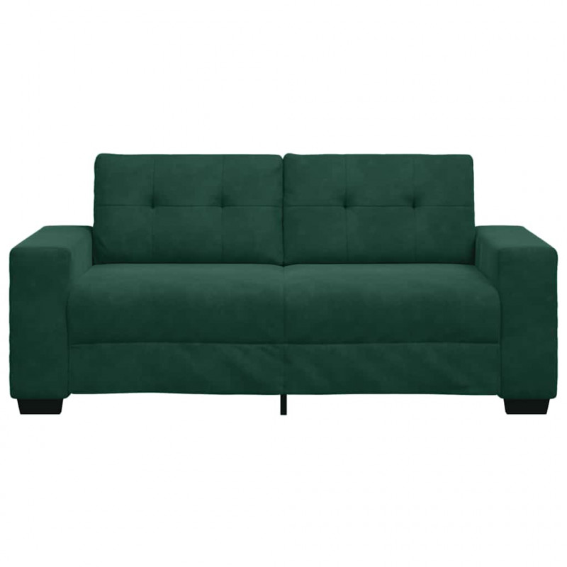 Sofa dwuosobowa, ciemnozielona, 180x77x82 cm, aksamit