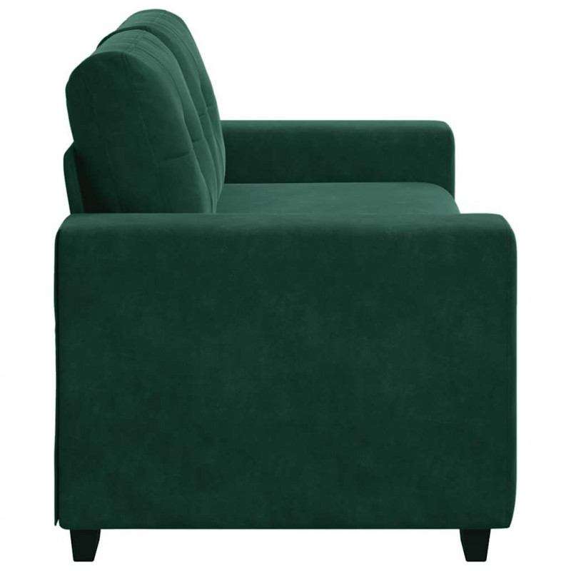 Sofa dwuosobowa, ciemnozielona, 180x77x82 cm, aksamit