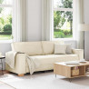 Sofa Beżowy 220 x 80 x 84 cm Tkanina lniana