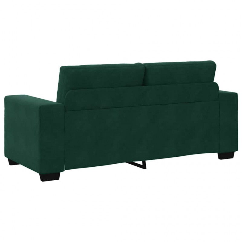 Sofa dwuosobowa, ciemnozielona, 180x77x82 cm, aksamit