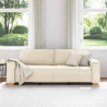 Sofa Beżowy 220 x 80 x 84 cm Tkanina lniana