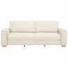 Sofa Beżowy 220 x 80 x 84 cm Tkanina lniana