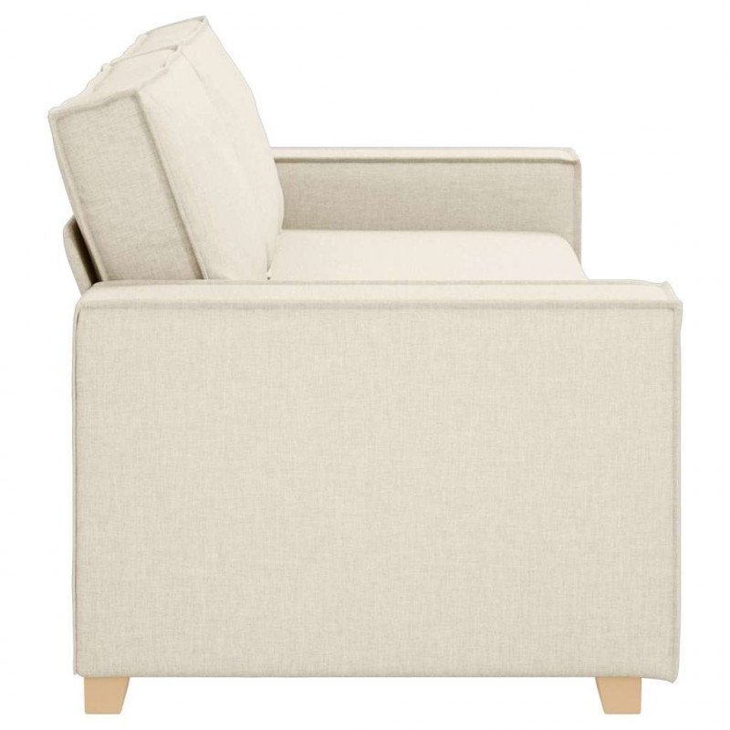 Sofa Beżowy 220 x 80 x 84 cm Tkanina lniana