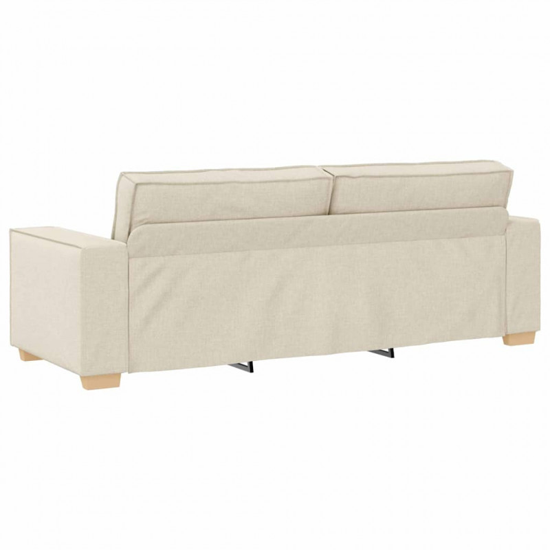 Sofa Beżowy 220 x 80 x 84 cm Tkanina lniana