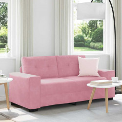 Sofa dwuosobowa, różowa, 180x77x82 cm, aksamit