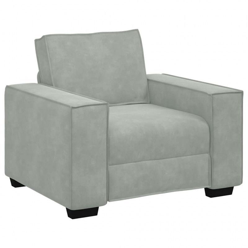 Sofa Fotel Jasnoszary 100x78x84 cm Aksamit