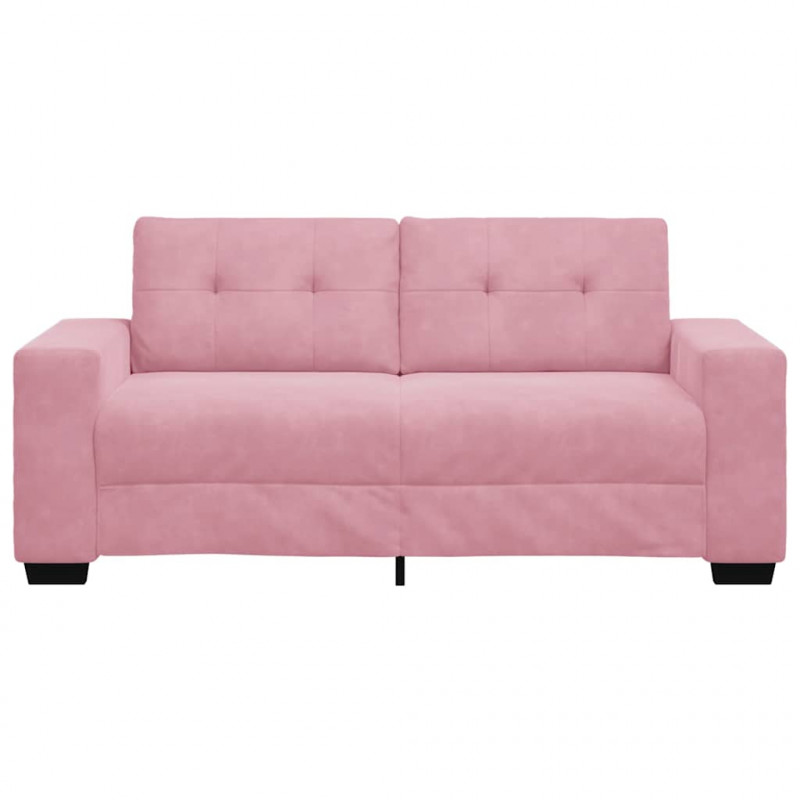 Sofa dwuosobowa, różowa, 180x77x82 cm, aksamit