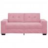 Sofa dwuosobowa, różowa, 180x77x82 cm, aksamit