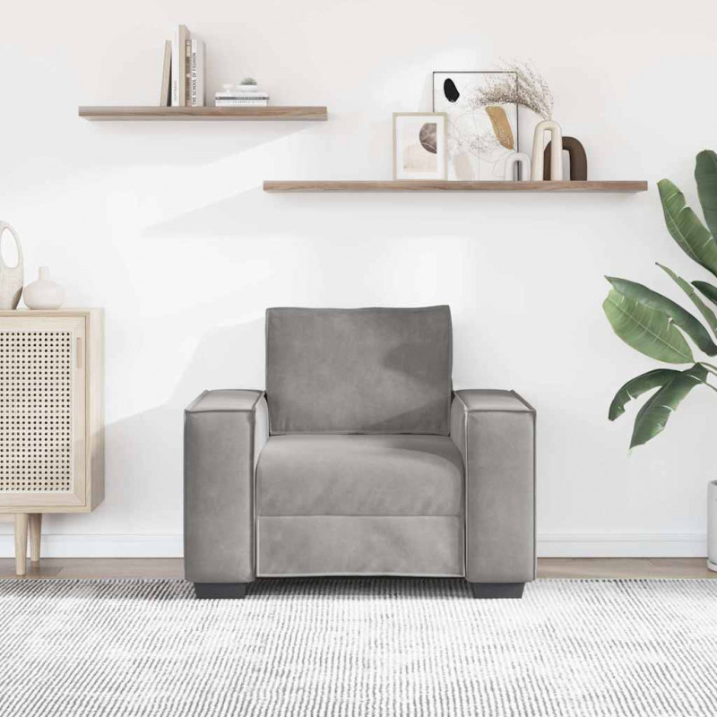 Sofa Fotel Jasnoszary 100x78x84 cm Aksamit