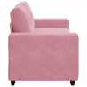Sofa dwuosobowa, różowa, 180x77x82 cm, aksamit