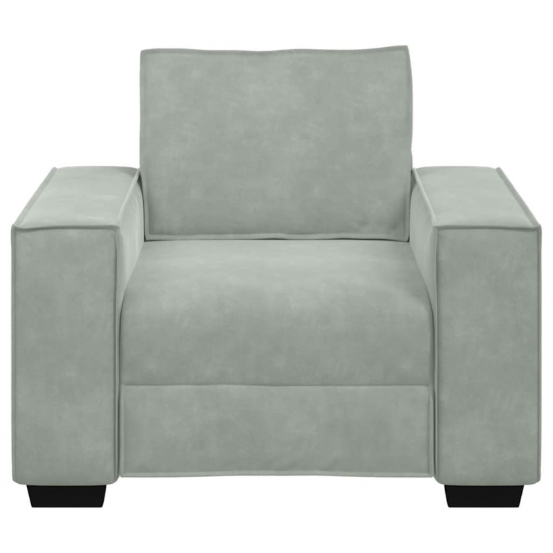 Sofa Fotel Jasnoszary 100x78x84 cm Aksamit