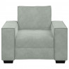 Sofa Fotel Jasnoszary 100x78x84 cm Aksamit