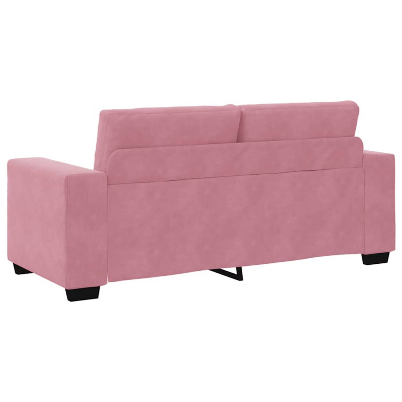 Sofa dwuosobowa, różowa, 180x77x82 cm, aksamit