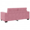 Sofa dwuosobowa, różowa, 180x77x82 cm, aksamit