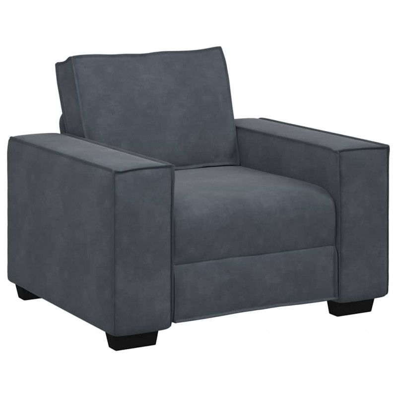 Sofa Fotel Ciemnoszary 100x78x84 cm Aksamit