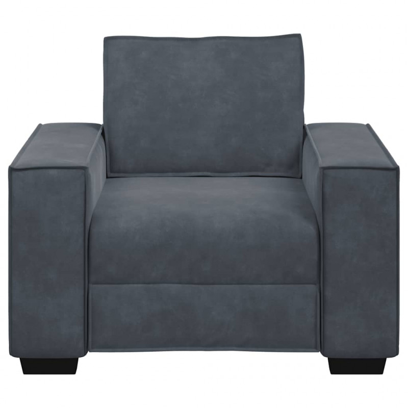 Sofa Fotel Ciemnoszary 100x78x84 cm Aksamit