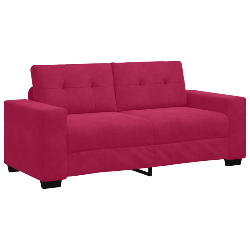 Sofa dwuosobowa, wino czerwone, 180x77x82 cm, aksamit