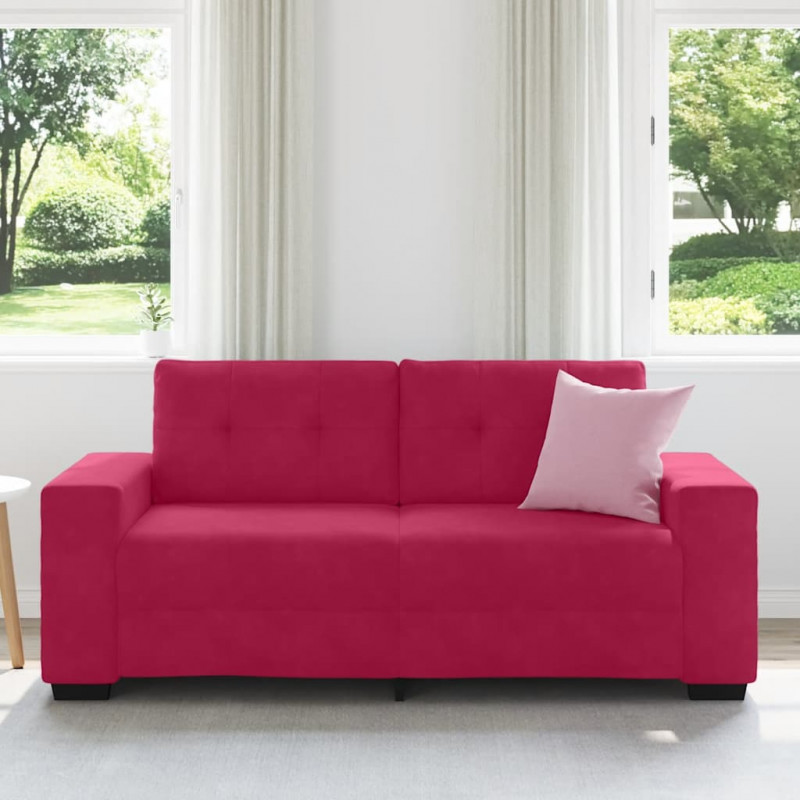 Sofa dwuosobowa, wino czerwone, 180x77x82 cm, aksamit