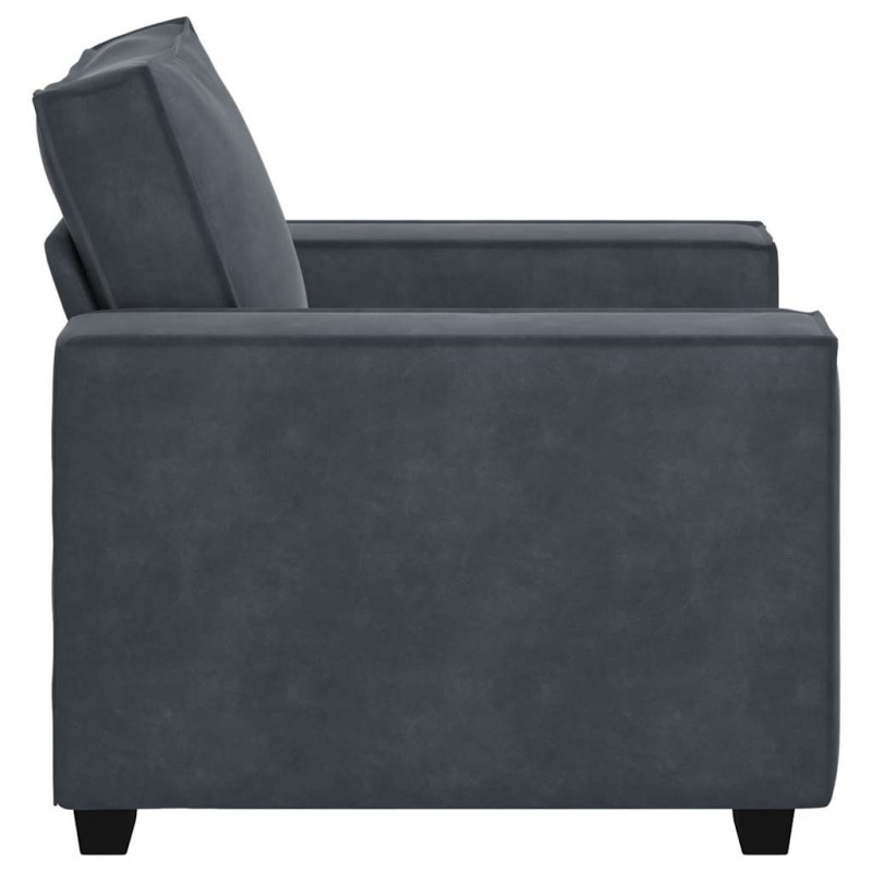 Sofa Fotel Ciemnoszary 100x78x84 cm Aksamit
