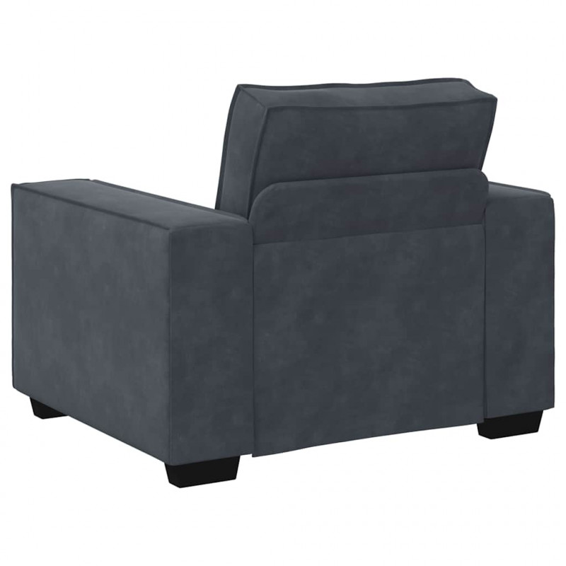 Sofa Fotel Ciemnoszary 100x78x84 cm Aksamit