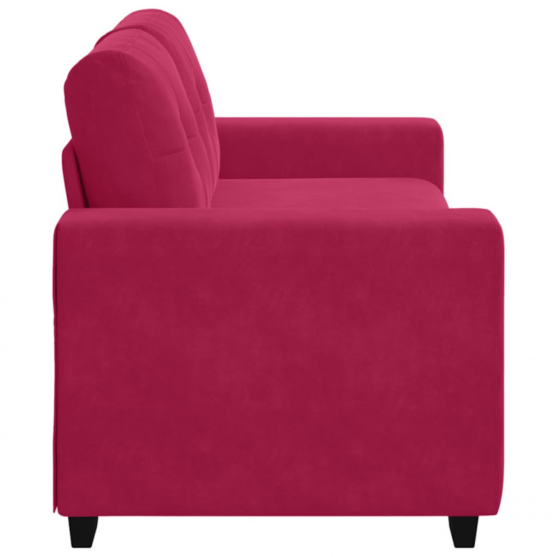 Sofa dwuosobowa, wino czerwone, 180x77x82 cm, aksamit