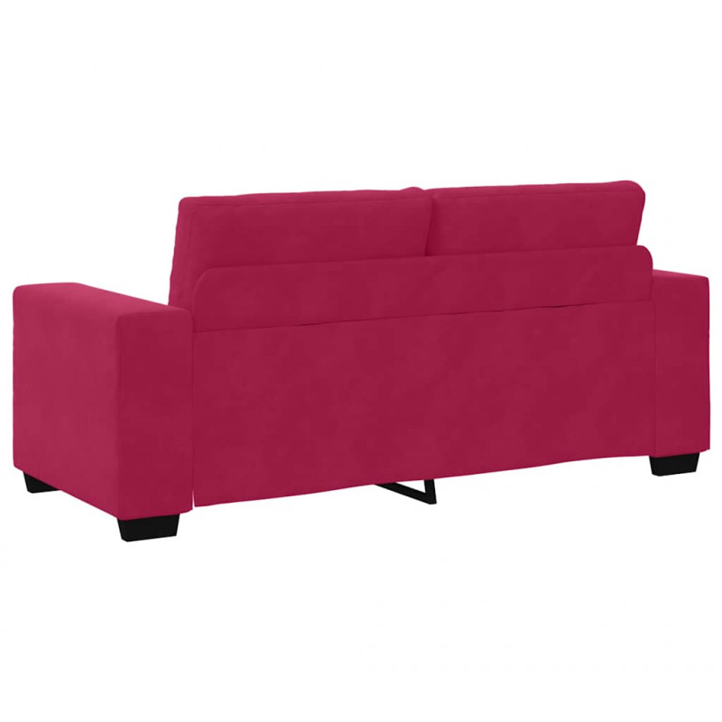 Sofa dwuosobowa, wino czerwone, 180x77x82 cm, aksamit