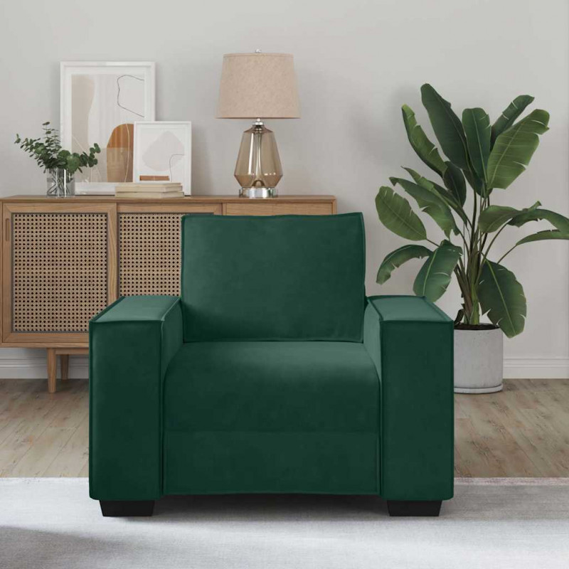 Sofa Fotel Ciemnozielony 100x78x84 cm Aksamit