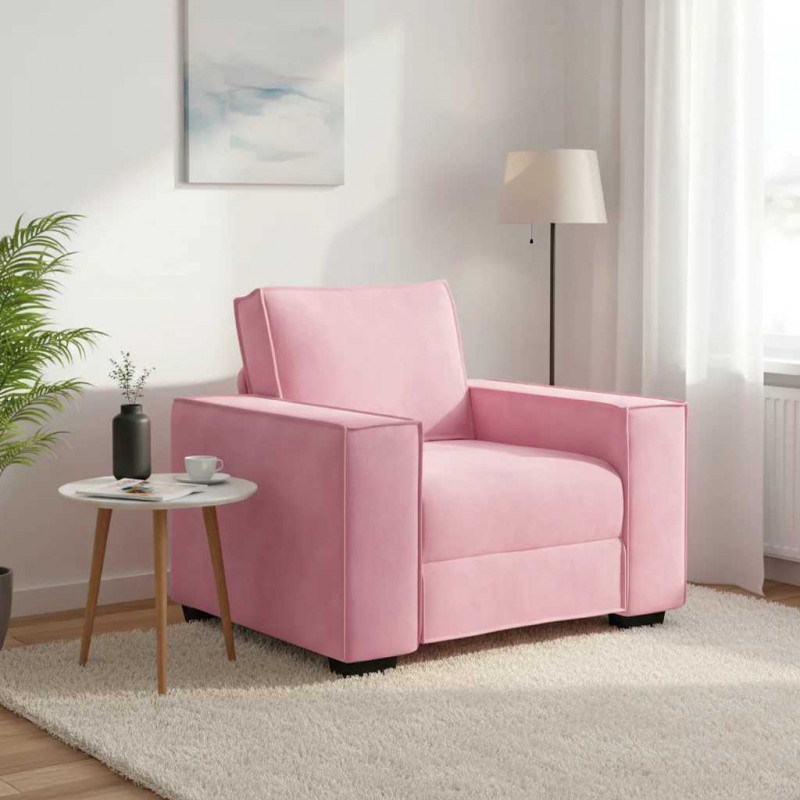 Sofa Fotel Różowy 100x78x84 cm Aksamit