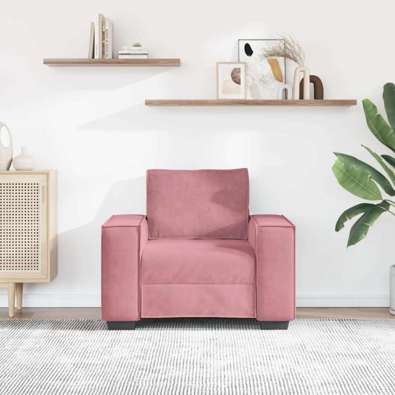 Sofa Fotel Różowy 100x78x84 cm Aksamit