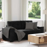 Sofa dwuosobowa czarna 180x77x82 cm aksamitna