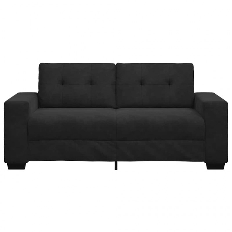 Sofa dwuosobowa czarna 180x77x82 cm aksamitna