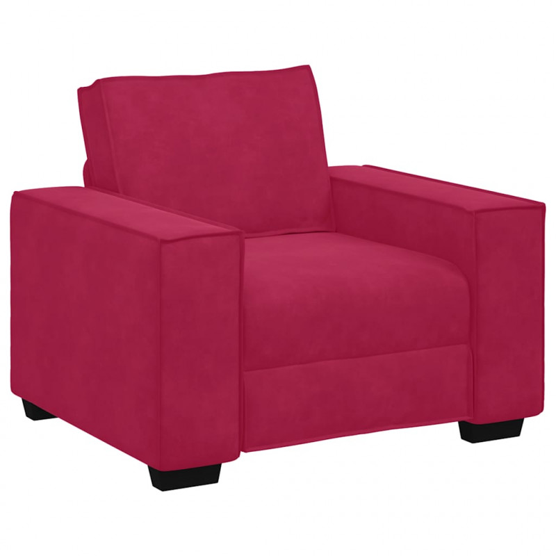 Sofa Fotel Wino Czerwone 100x78x84 cm Aksamit