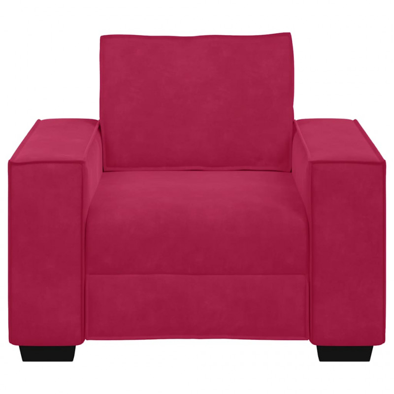Sofa Fotel Wino Czerwone 100x78x84 cm Aksamit