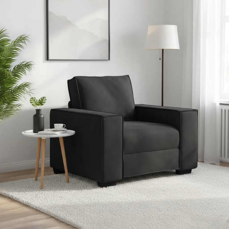 Sofa Fotel Czarny 100x78x84 cm Aksamit
