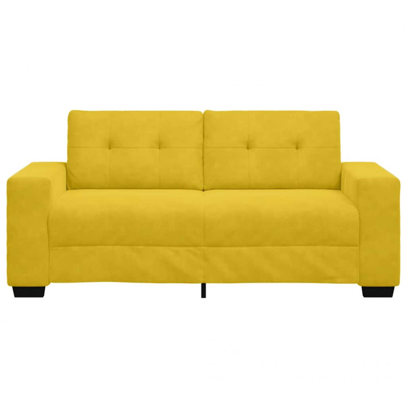 Sofa dwuosobowa, żółta, 180x77x82 cm, aksamit