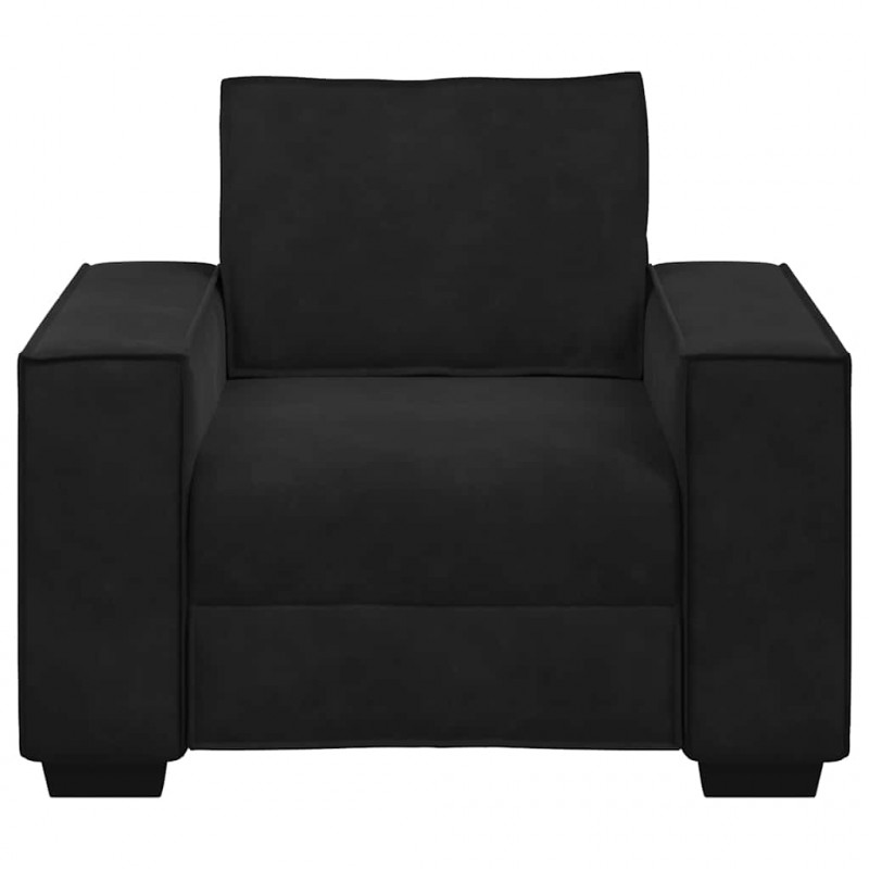 Sofa Fotel Czarny 100x78x84 cm Aksamit