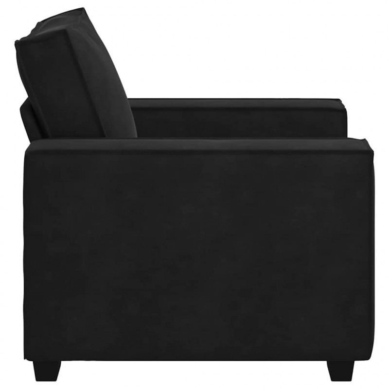 Sofa Fotel Czarny 100x78x84 cm Aksamit
