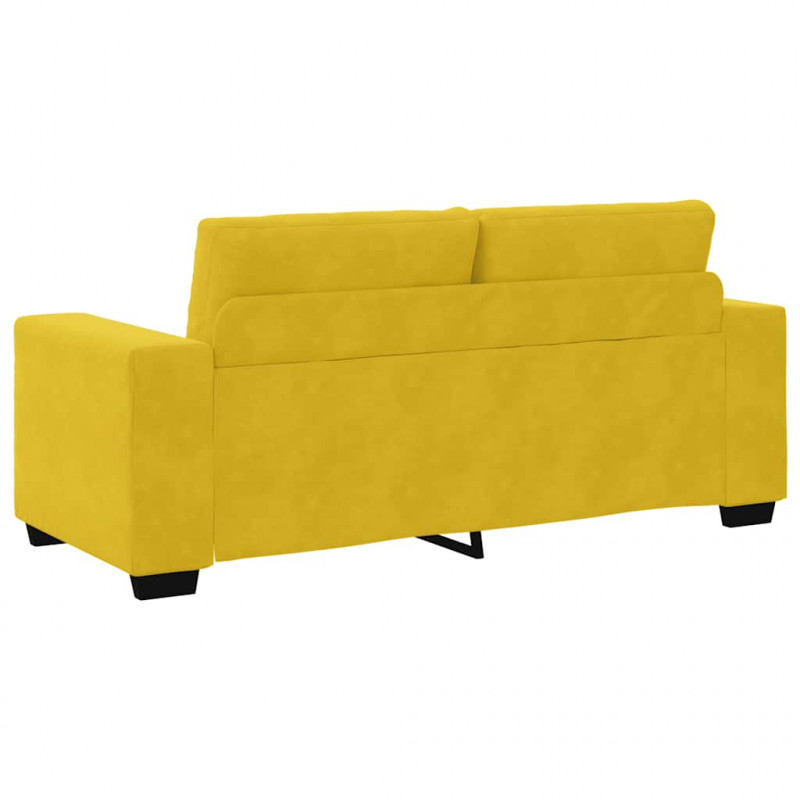 Sofa dwuosobowa, żółta, 180x77x82 cm, aksamit