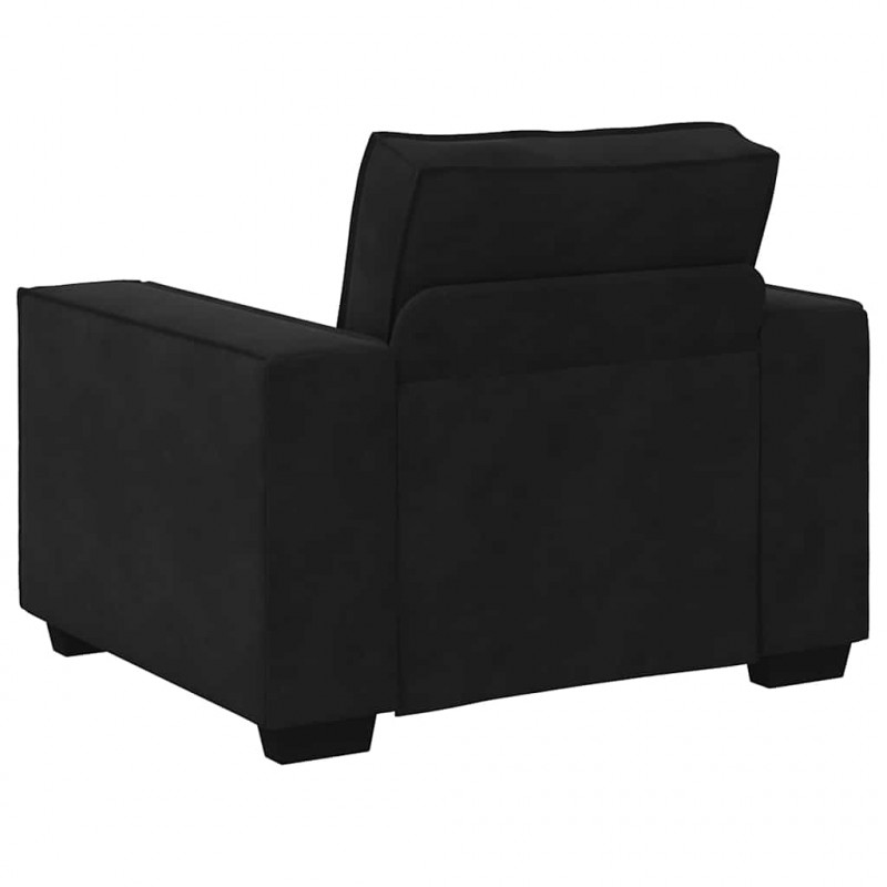 Sofa Fotel Czarny 100x78x84 cm Aksamit