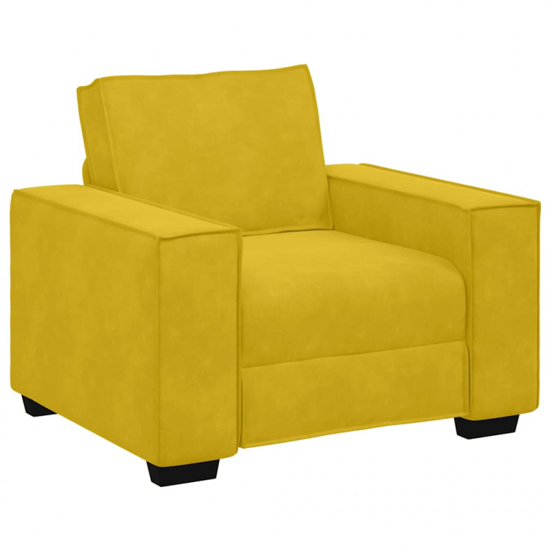 Sofa Fotel Żółty 100x78x84 cm Aksamit