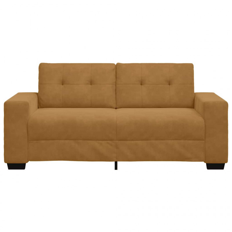 Sofa dwuosobowa, brązowa, 180x77x82 cm, aksamit