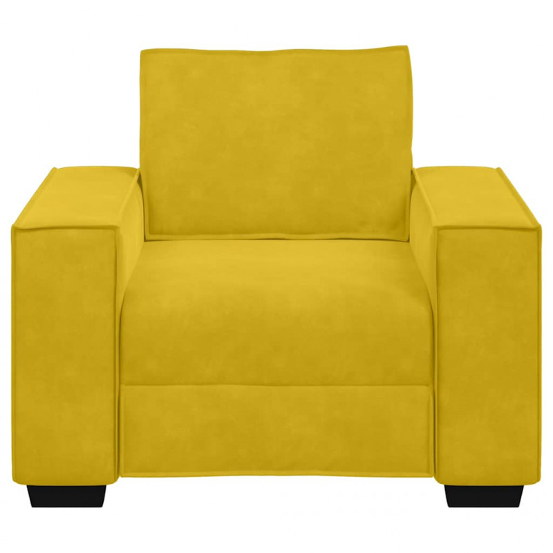 Sofa Fotel Żółty 100x78x84 cm Aksamit