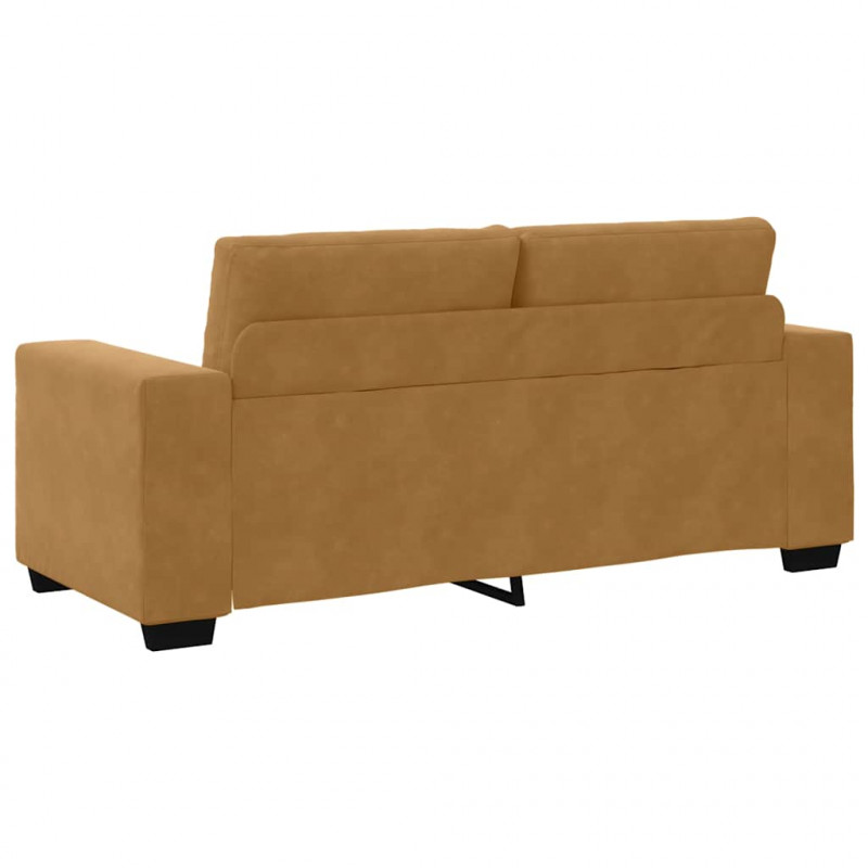 Sofa dwuosobowa, brązowa, 180x77x82 cm, aksamit